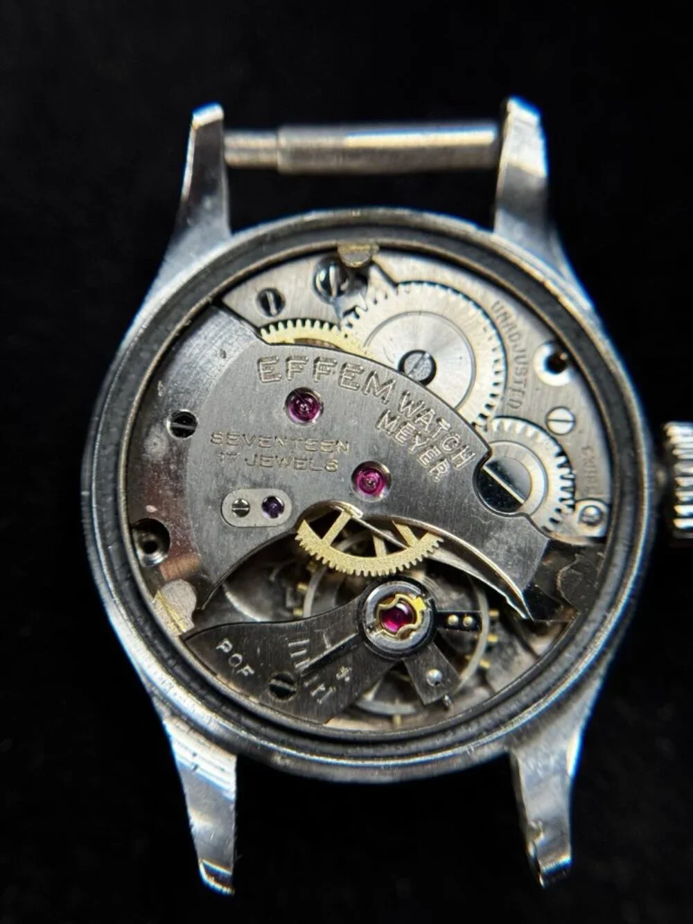 Vintage Polarus Swiss Watch 17 Jewels Incabloc Manual Wind EFFEM Meyer 1950s